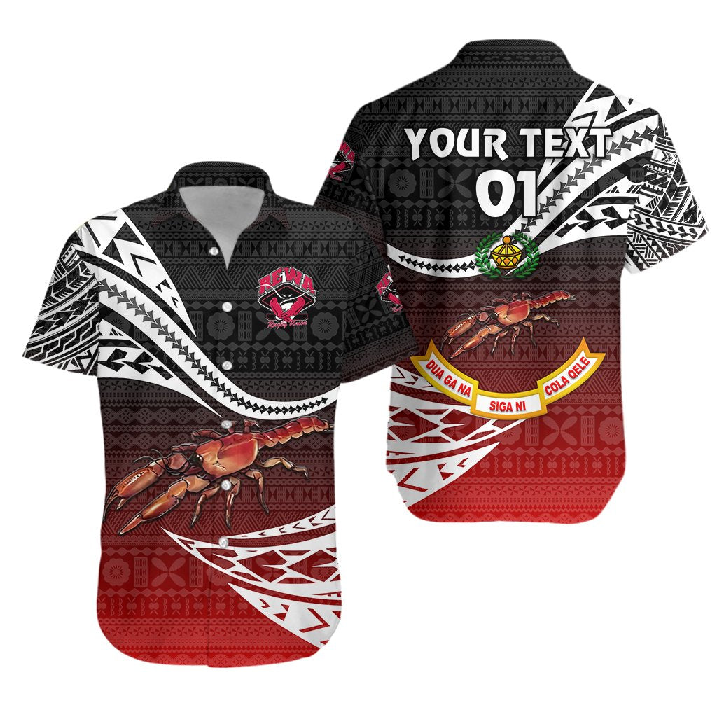 (Custom Personalised) Rewa Rugby Union Fiji Hawaiian Shirt Unique Version - Red, Custom Text And Number - Vibe Hoodie Shop