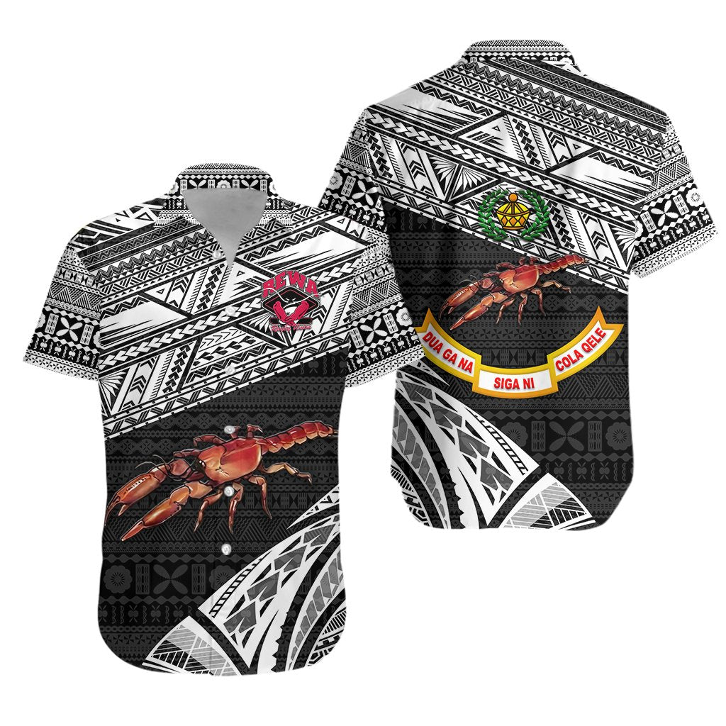 Rewa Rugby Union Fiji Hawaiian Shirt Special Version - Black - Vibe Hoodie Shop