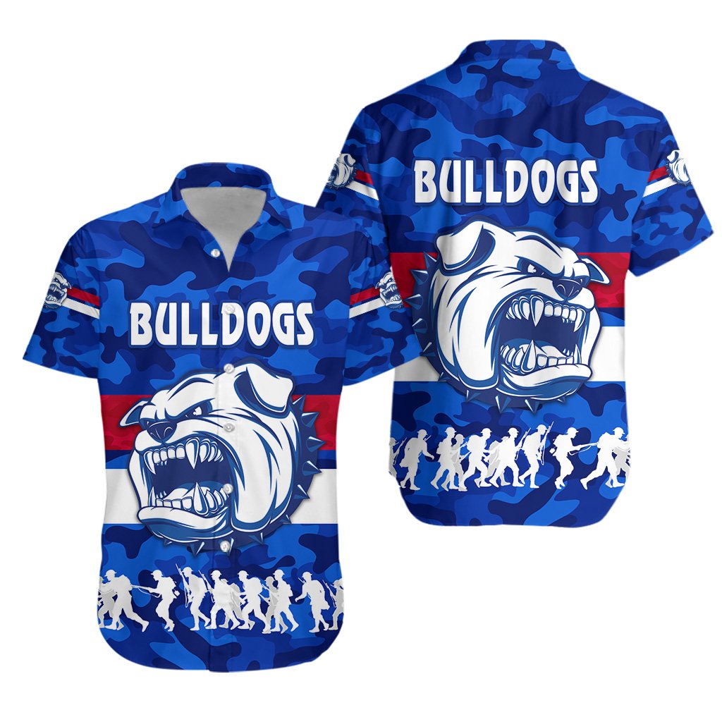 Western Bulldogs Hawaiian Shirt ANZAC Vibes - Vibe Hoodie Shop