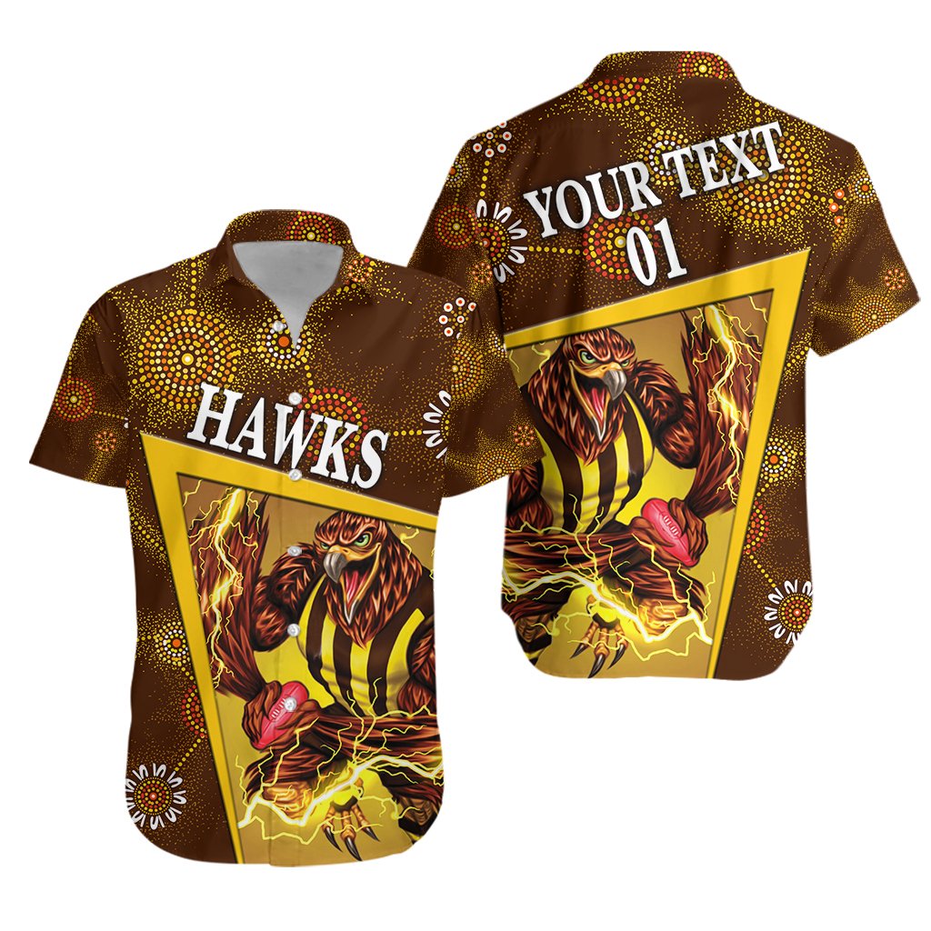 (Custom Personalised) Hawthorn Hawaiian Shirt Hawks Indigenous Limited Edition NO.2, Custom Text And Number - Vibe Hoodie Shop