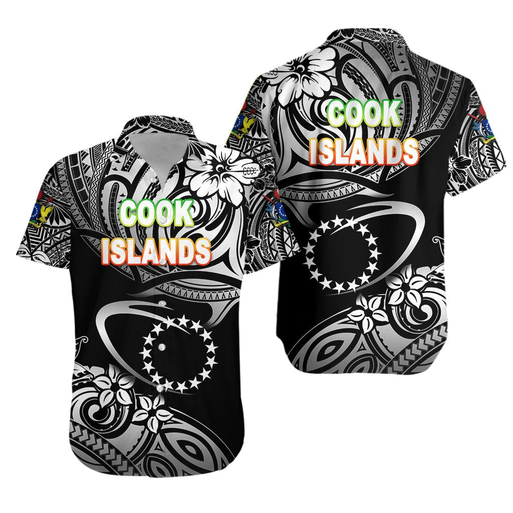 Cook Islands Rugby Hawaiian Shirt Unique Vibes - Black - Vibe Hoodie Shop