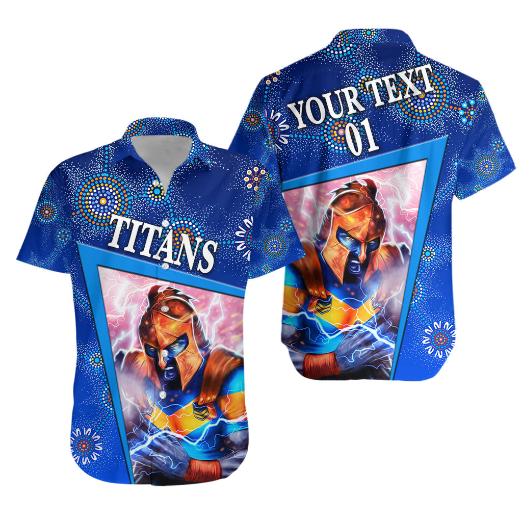 (Custom Personalised) Gold Coast Titans Hawaiian Shirt 2021 Indigenous Limited Edition, Custom Text And Number - Vibe Hoodie Shop