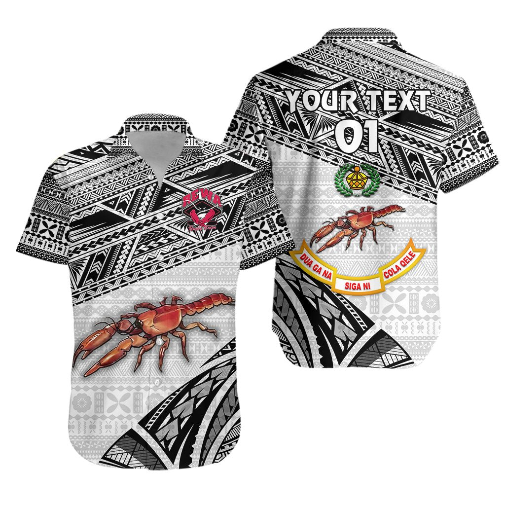 (Custom Personalised) Rewa Rugby Union Fiji Hawaiian Shirt Special Version - White, Custom Text And Number - Vibe Hoodie Shop