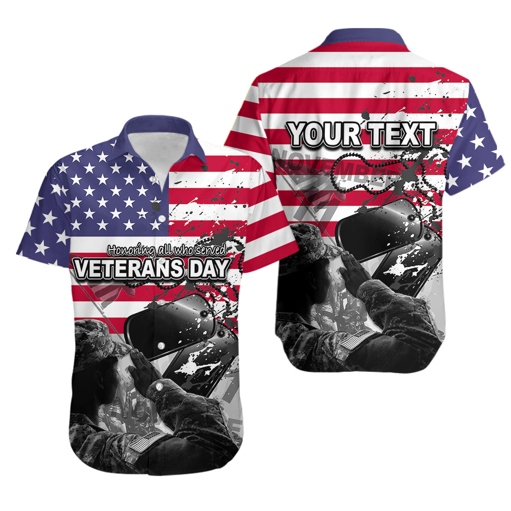 (Custom Personalised) Veterans Day Hawaiian Shirt Flag - Vibe Hoodie Shop