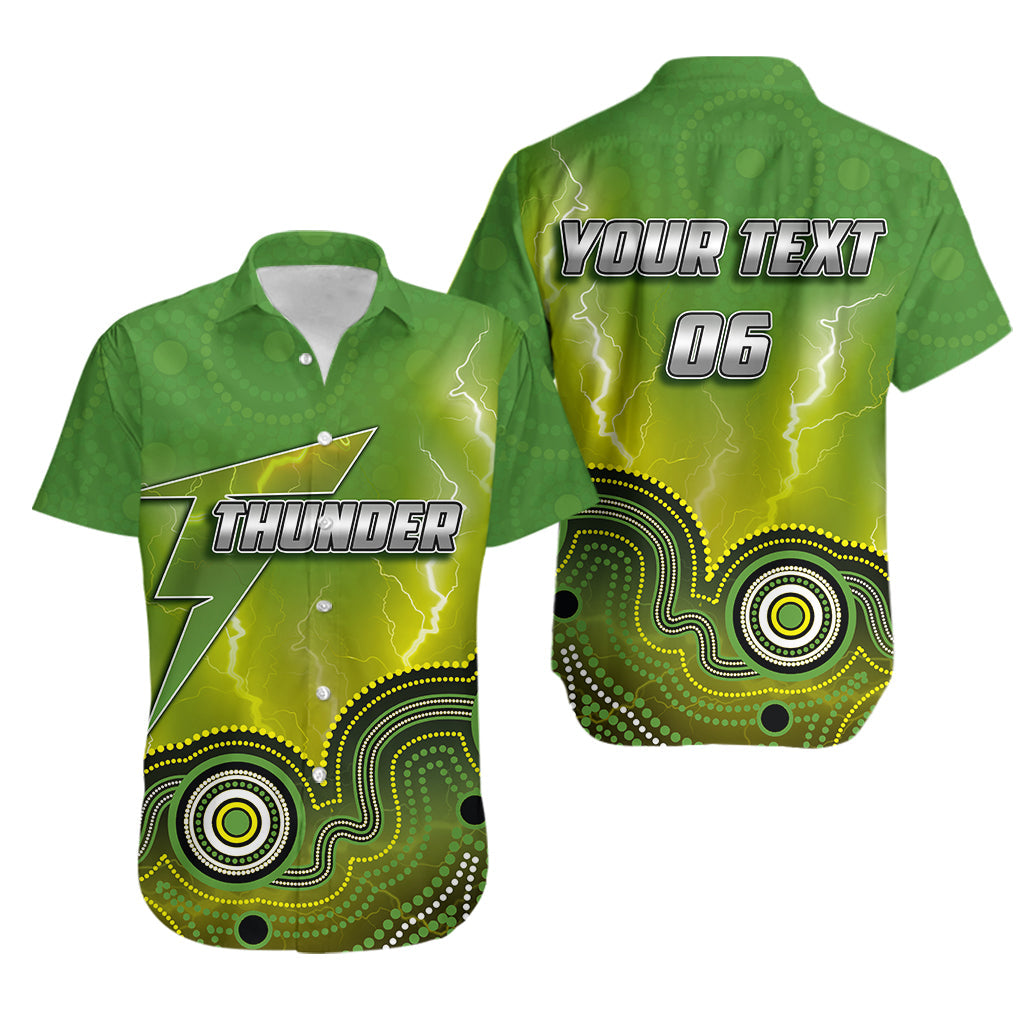 Custom Personalised And Number) Sydney Thunder Hawaiian Shirt Cricket Aboriginal Style - Vibe Hoodie Shop