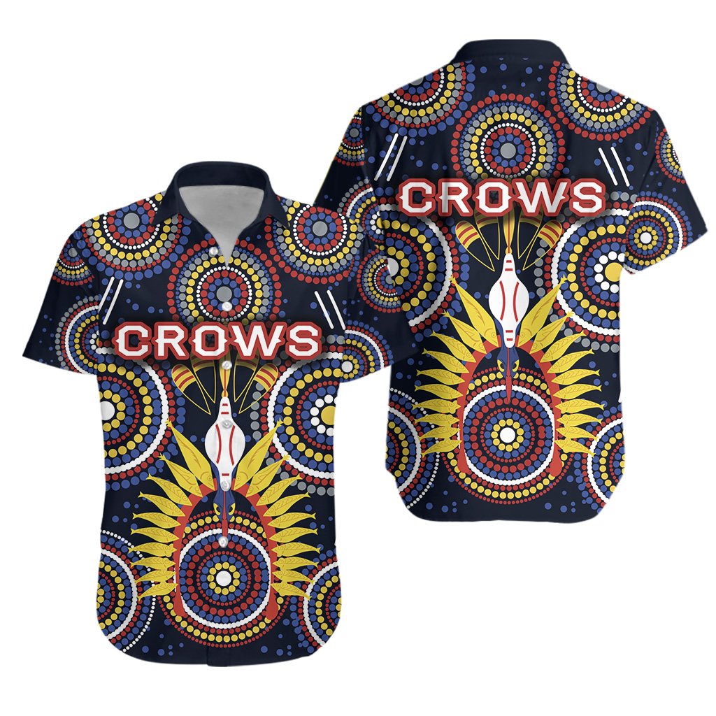 Adelaide Hawaiian Shirt Original Indigenous Crows - Vibe Hoodie Shop