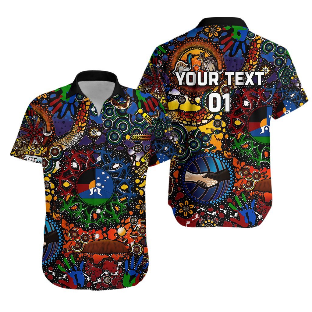 (Custom Personalised) Australia NAIDOC Week 2021 Hawaiian Shirt Indigenous Be Proud, Custom Text And Number - Vibe Hoodie Shop