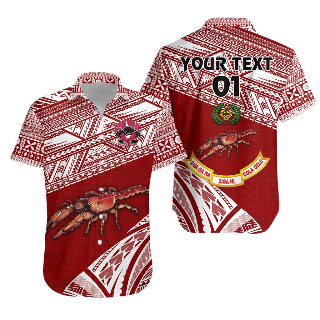 (Custom Personalised) Rewa Rugby Union Fiji Hawaiian Shirt Special Version - Red, Custom Text And Number - Vibe Hoodie Shop