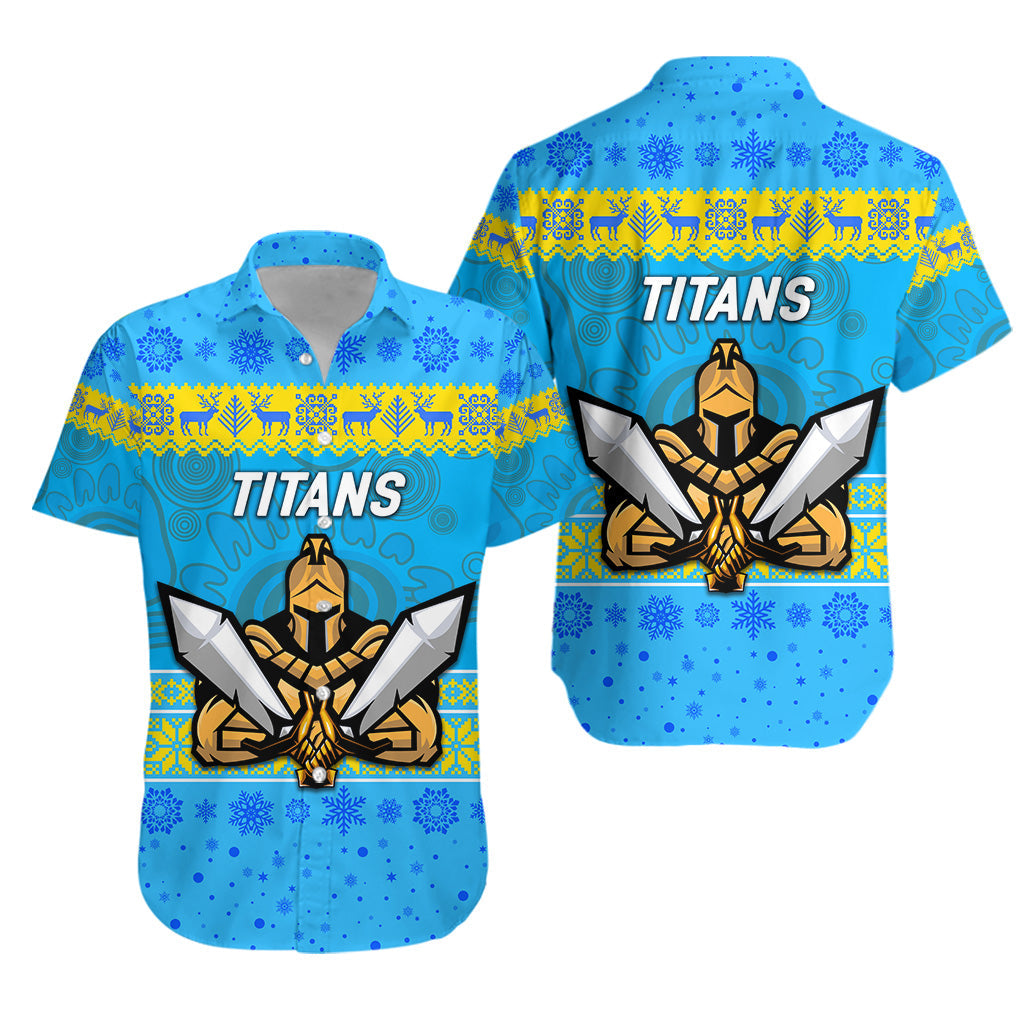 Gold Coast Titans Hawaiian Shirt Christmas Simple Style - Vibe Hoodie Shop