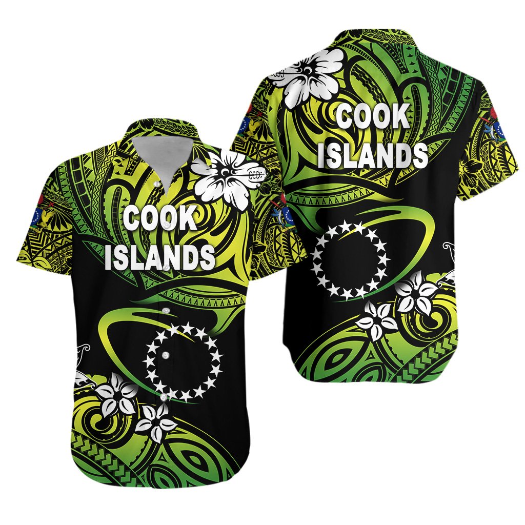 Cook Islands Rugby Hawaiian Shirt Unique Vibes - Green - Vibe Hoodie Shop