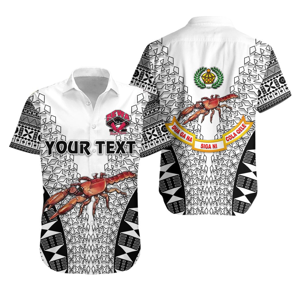 (Custom Personalised) Rewa Rugby Union Fiji Hawaiian Shirt Tapa Vibes - White - Vibe Hoodie Shop