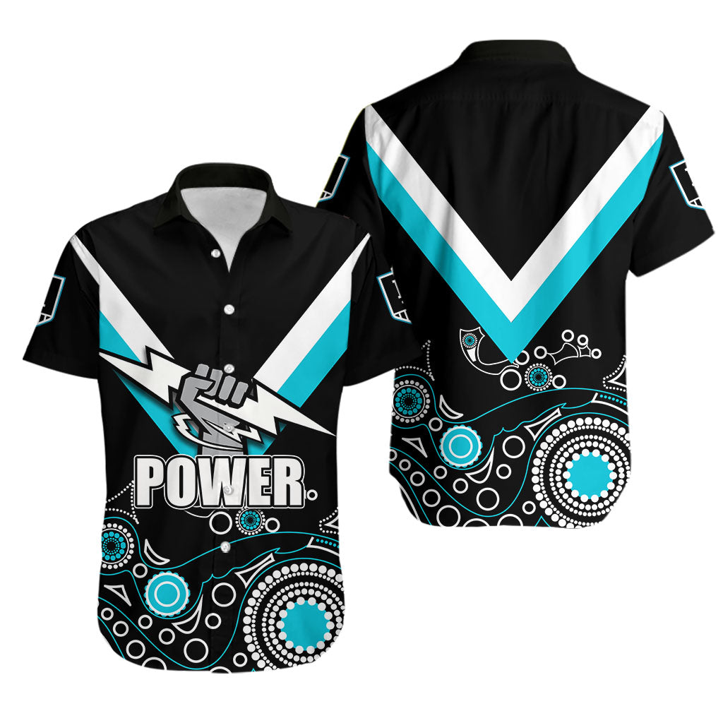 Port Adelaide Hawaiian Shirt Power Aboriginal Simple - Vibe Hoodie Shop