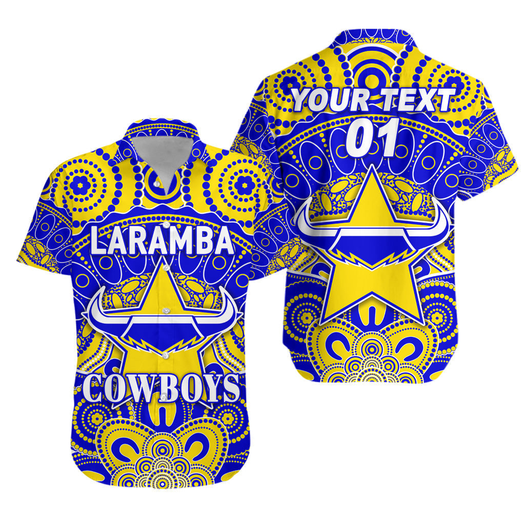 (Custom Personalised) Laramba Cowboys Football Club Hawaiian Shirt Indigenous Style, Custom Text And Number - Vibe Hoodie Shop