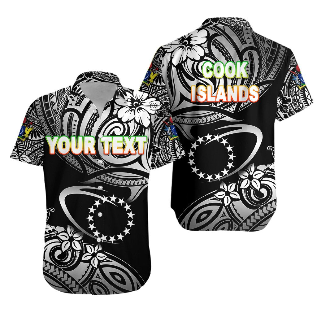 (Custom Personalised) Cook Islands Rugby Hawaiian Shirt Unique Vibes - Black - Vibe Hoodie Shop