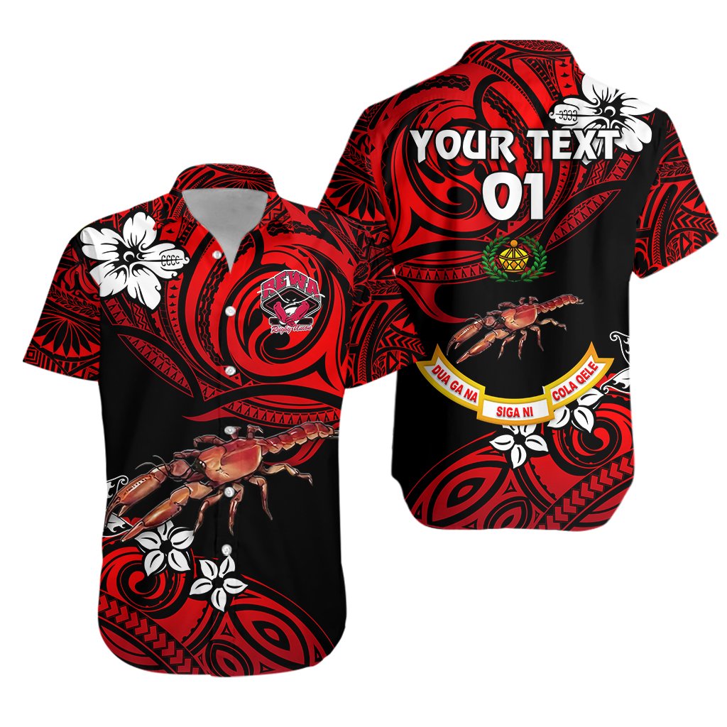 (Custom Personalised) Rewa Rugby Union Fiji Hawaiian Shirt Unique Vibes - Red, Custom Text And Number - Vibe Hoodie Shop