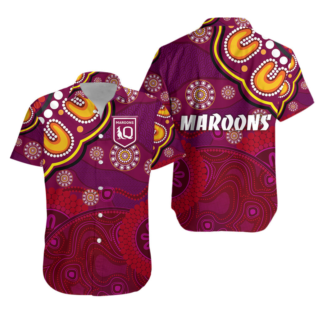 Queensland Maroons Aboriginal Hawaiian Shirt Indigenous Vibes - Vibe Hoodie Shop