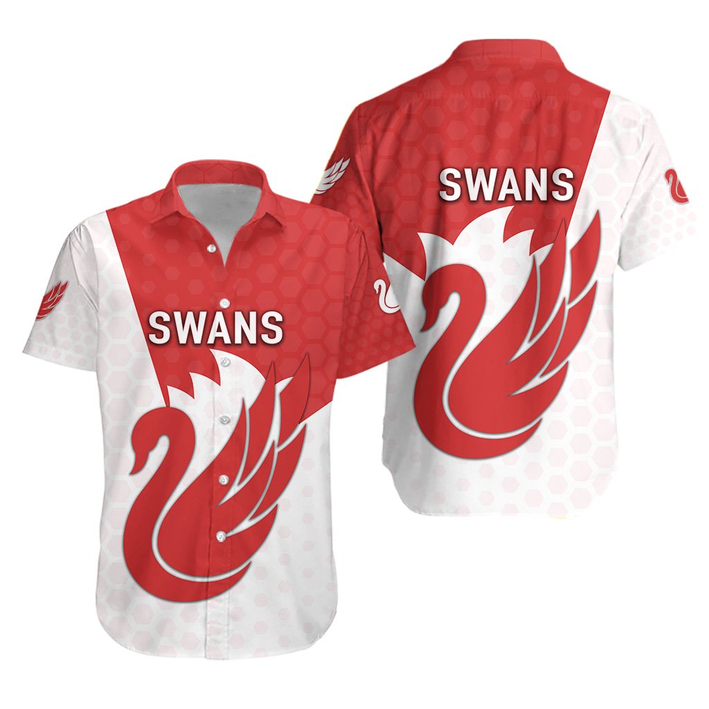 Sydney Hawaiian Shirt Swans - Vibe Hoodie Shop