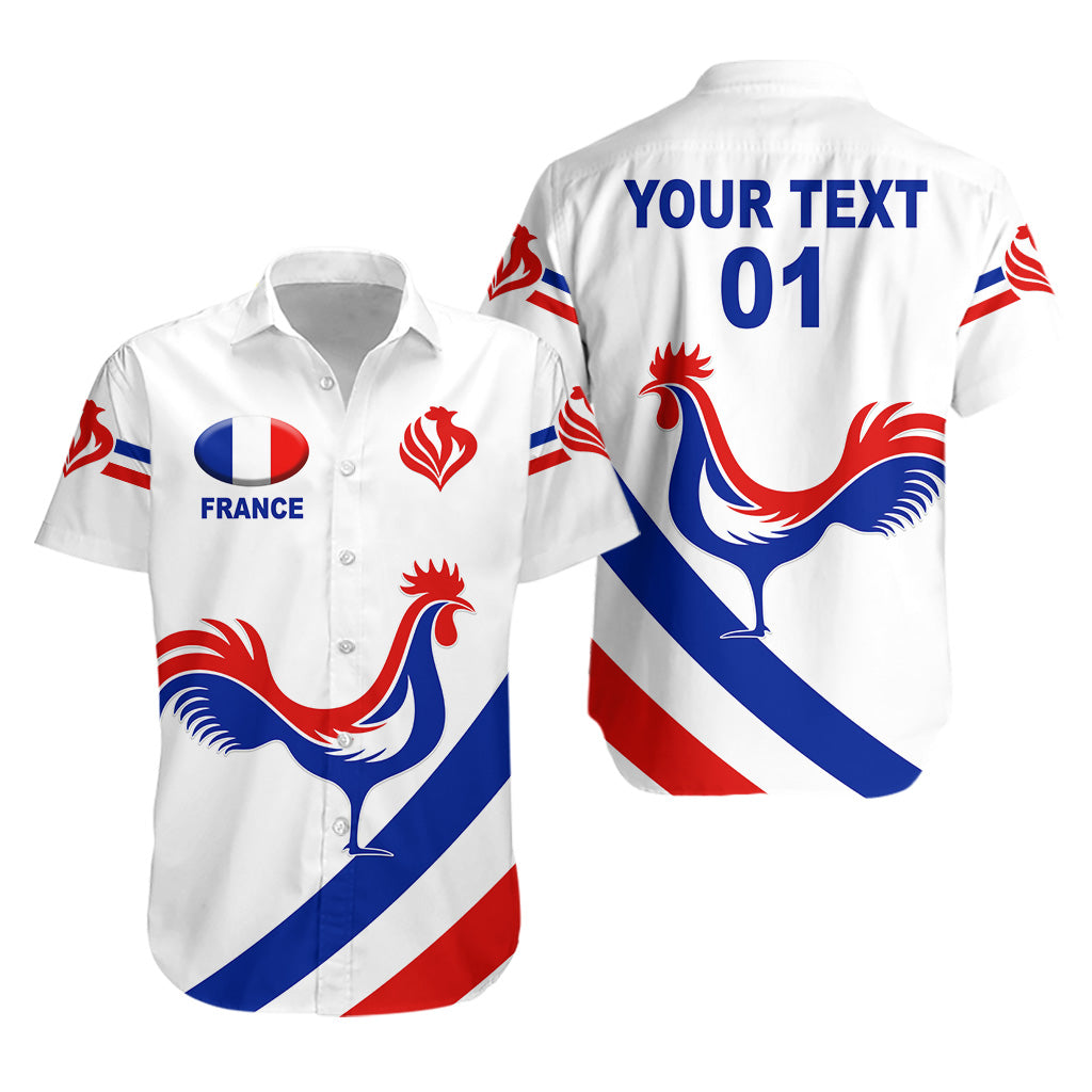 (Custom Personalised) France Rugby Hawaiian Shirt Simple Style - White - Vibe Hoodie Shop