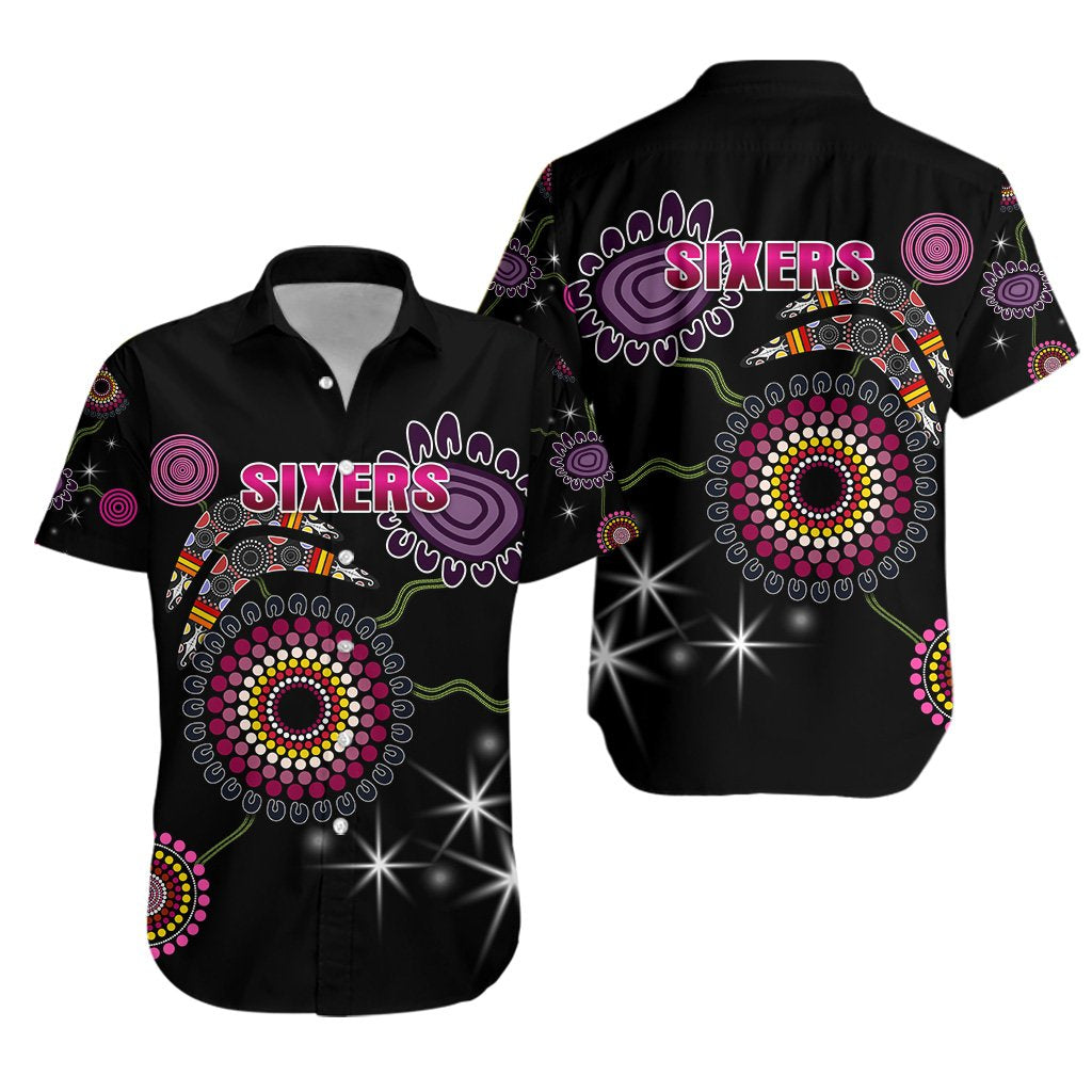 Sydney Hawaiian Shirt Sixers Indigenous - Black - Vibe Hoodie Shop