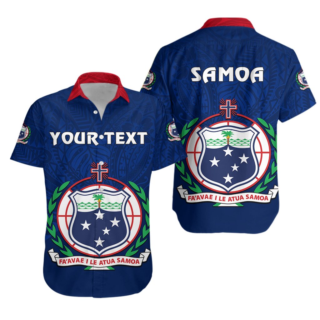 (Custom Personalised) Manu Samoa Rugby Hawaiian Shirt Simple Style - Blue - Vibe Hoodie Shop