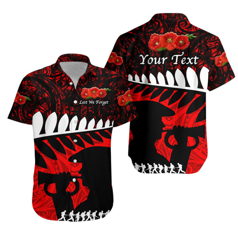 (Custom Personalised) New Zealand Maori ANZAC Hawaiian Shirt Remembrance Soldier - Red - Vibe Hoodie Shop