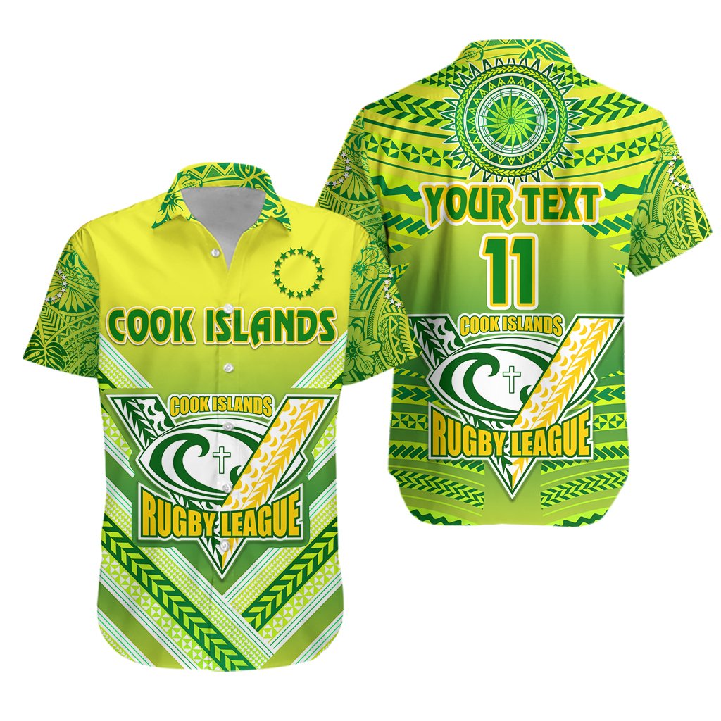 (Custom Personalised) Cook Islands Rugby Hawaiian Shirt Creative Style, Custom Text and Number - Vibe Hoodie Shop