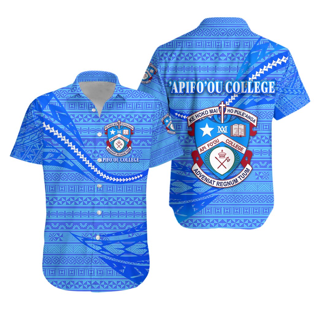 Apifoou Tonga College Hawaiian Shirt Tonga Unique Version - Full Blue - Vibe Hoodie Shop