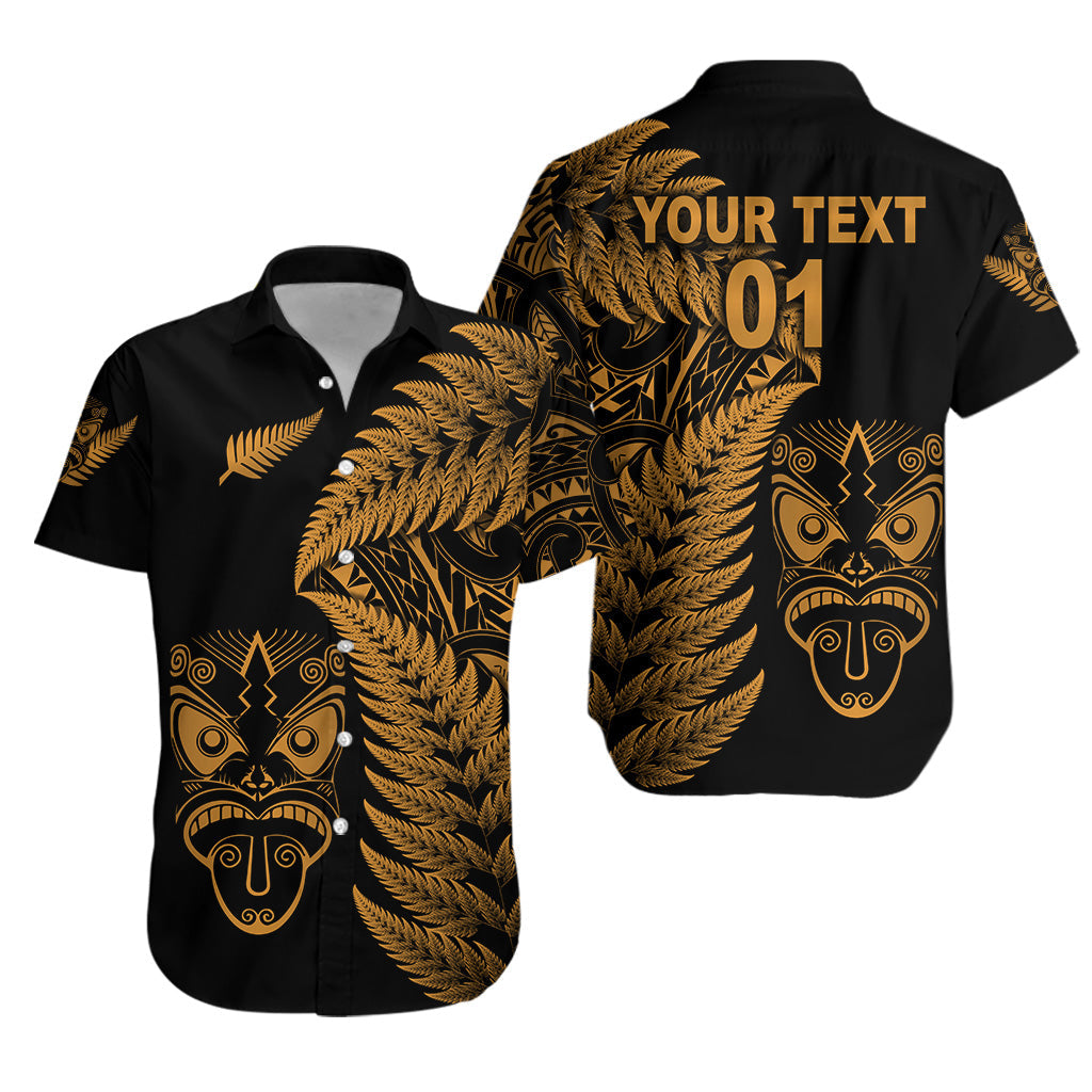 (Custom Personalised) New Zealand Haka Rugby Maori Hawaiian Shirt Silver Fern Vibes - Gold - Vibe Hoodie Shop