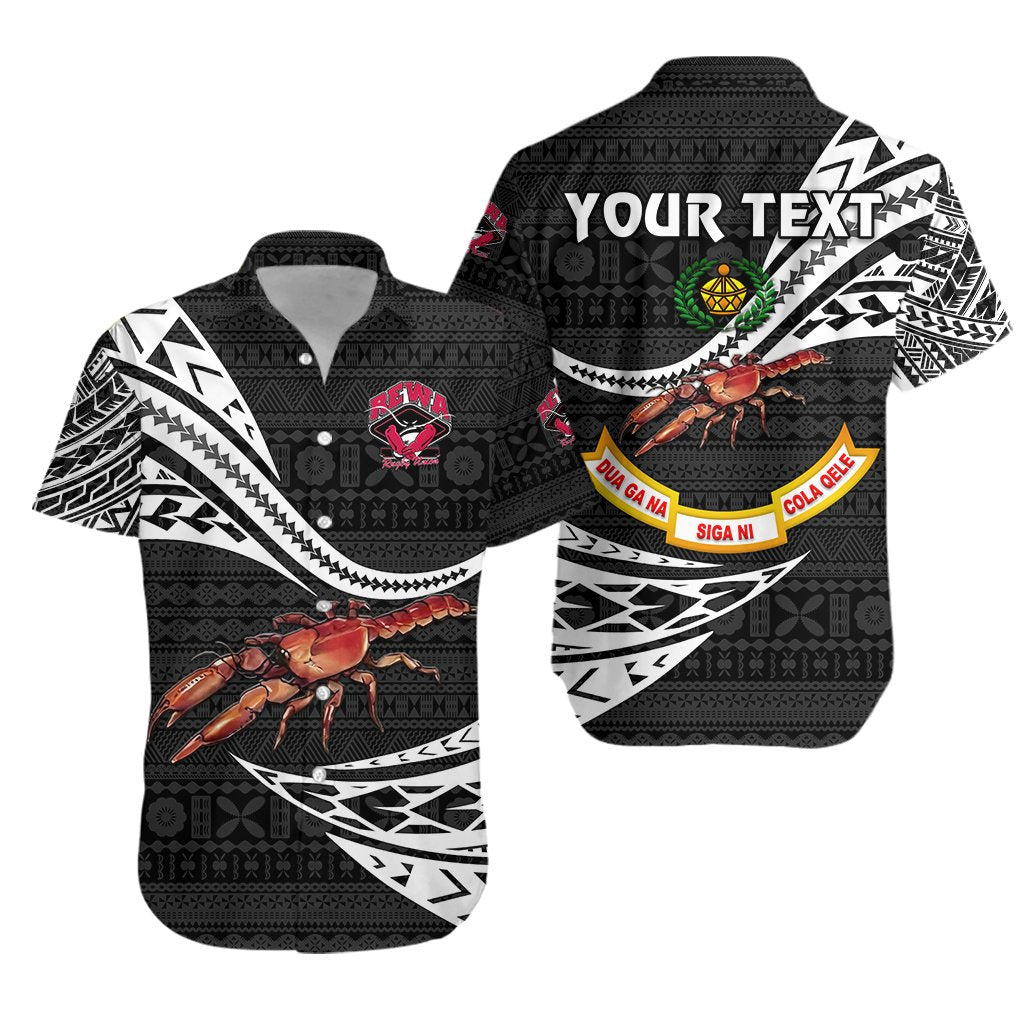 (Custom Personalised) Rewa Rugby Union Fiji Hawaiian Shirt Unique Version - Black - Vibe Hoodie Shop