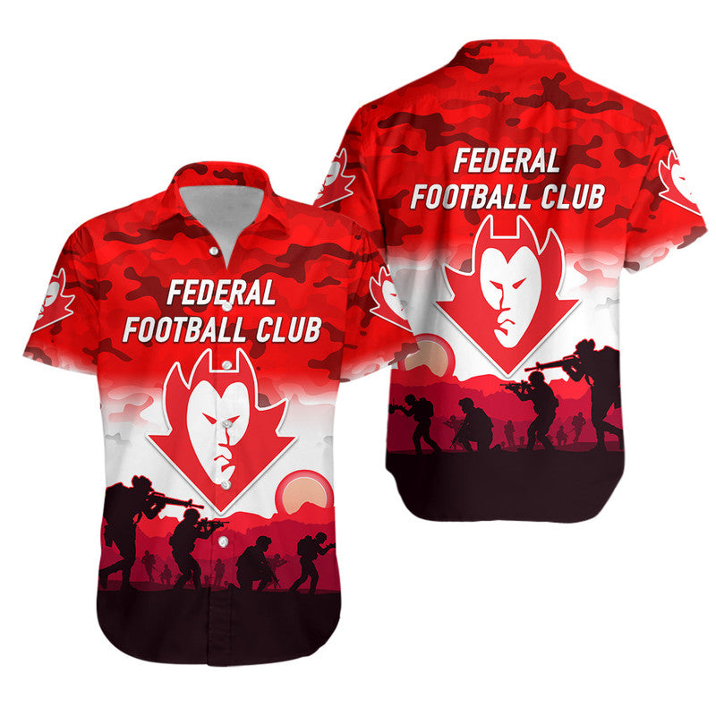 Federal Football Club ANZAC Hawaiian Shirt Simple Style - Vibe Hoodie Shop