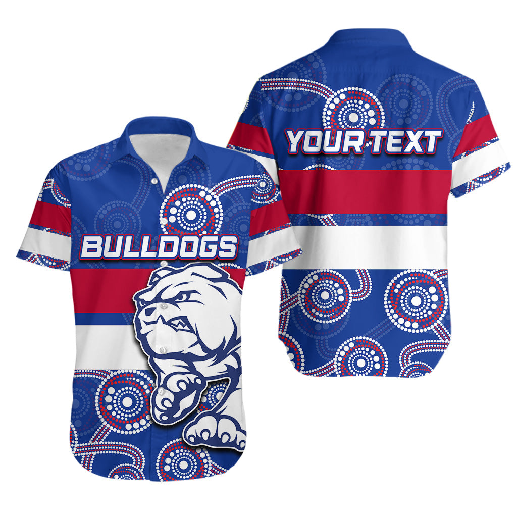 (Custom Personalised) Western Bulldogs Hawaiian Shirt Aboriginal Patterns - Vibe Hoodie Shop