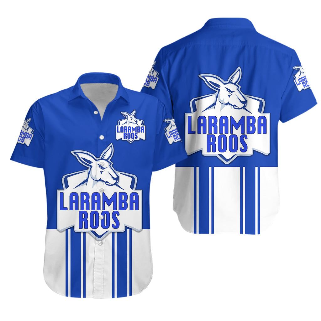 Laramba Roos Football Club Hawaiian Shirt Kangaroos Original - Blue - Vibe Hoodie Shop