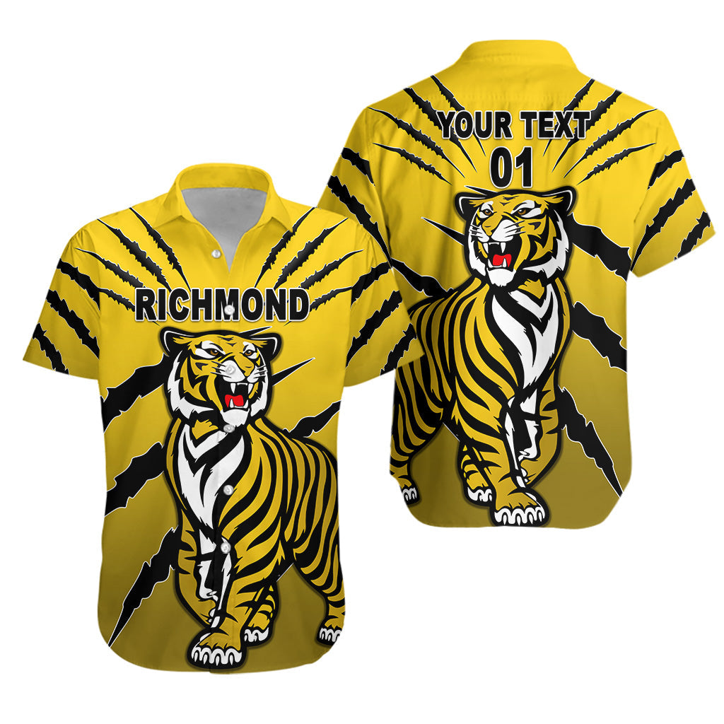 (Custom Personalised) Richmond Tigers Hawaiian Shirt Original Version - Yellow, Custom Text And Number - Vibe Hoodie Shop