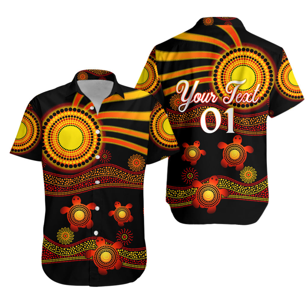 (Custom Personalised) Aboriginal Indigenous Flag Vibes Hawaiian Shirt Turtle - Vibe Hoodie Shop