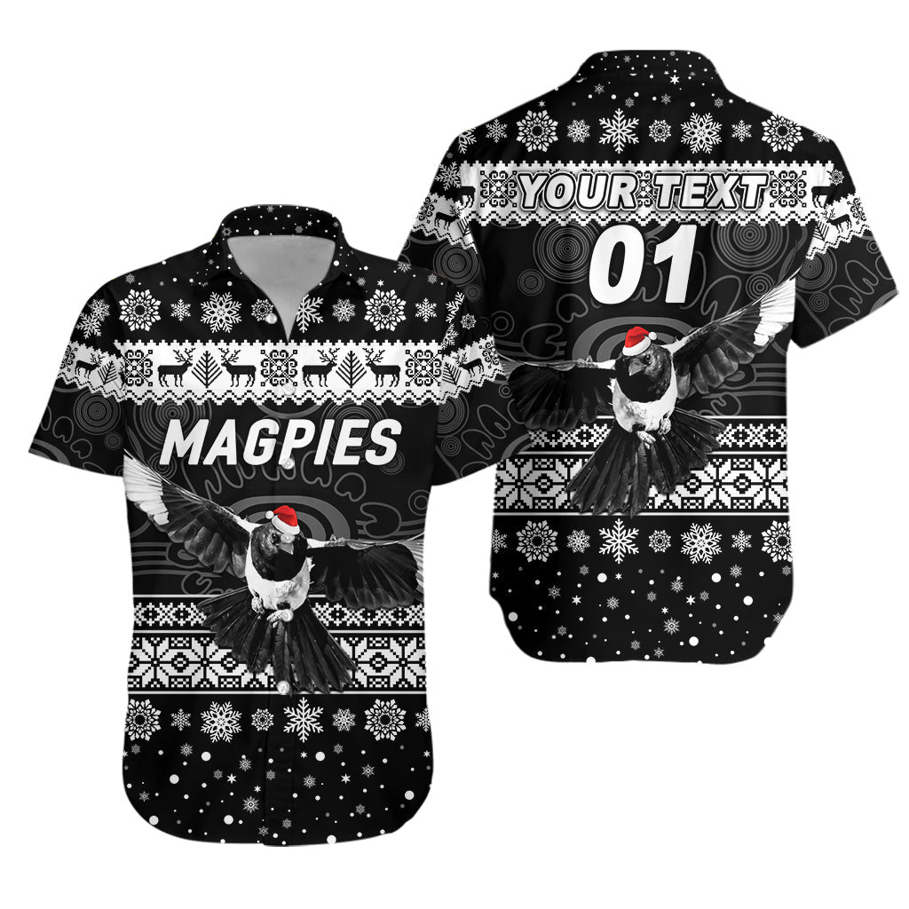 (Custom Personalised) Collingwood Magpies Hawaiian Shirt Christmas Simple Style - Vibe Hoodie Shop