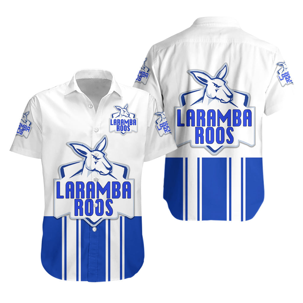 Laramba Roos Football Club Hawaiian Shirt Kangaroos Original - White - Vibe Hoodie Shop