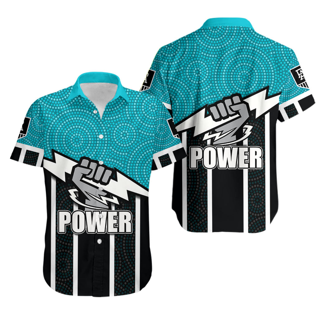 Port Adelaide Hawaiian Shirt Power Aboriginal Dot Circles - Vibe Hoodie Shop