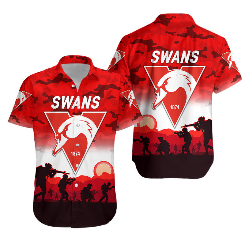 Sydney Swans ANZAC Hawaiian Shirt Simple Style - Vibe Hoodie Shop