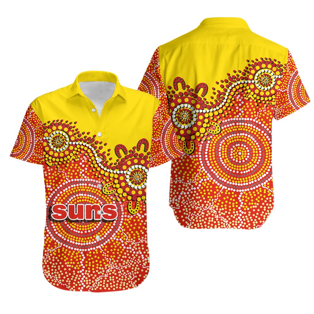 Gold Coast Hawaiian Shirt Suns Aboriginal - Vibe Hoodie Shop