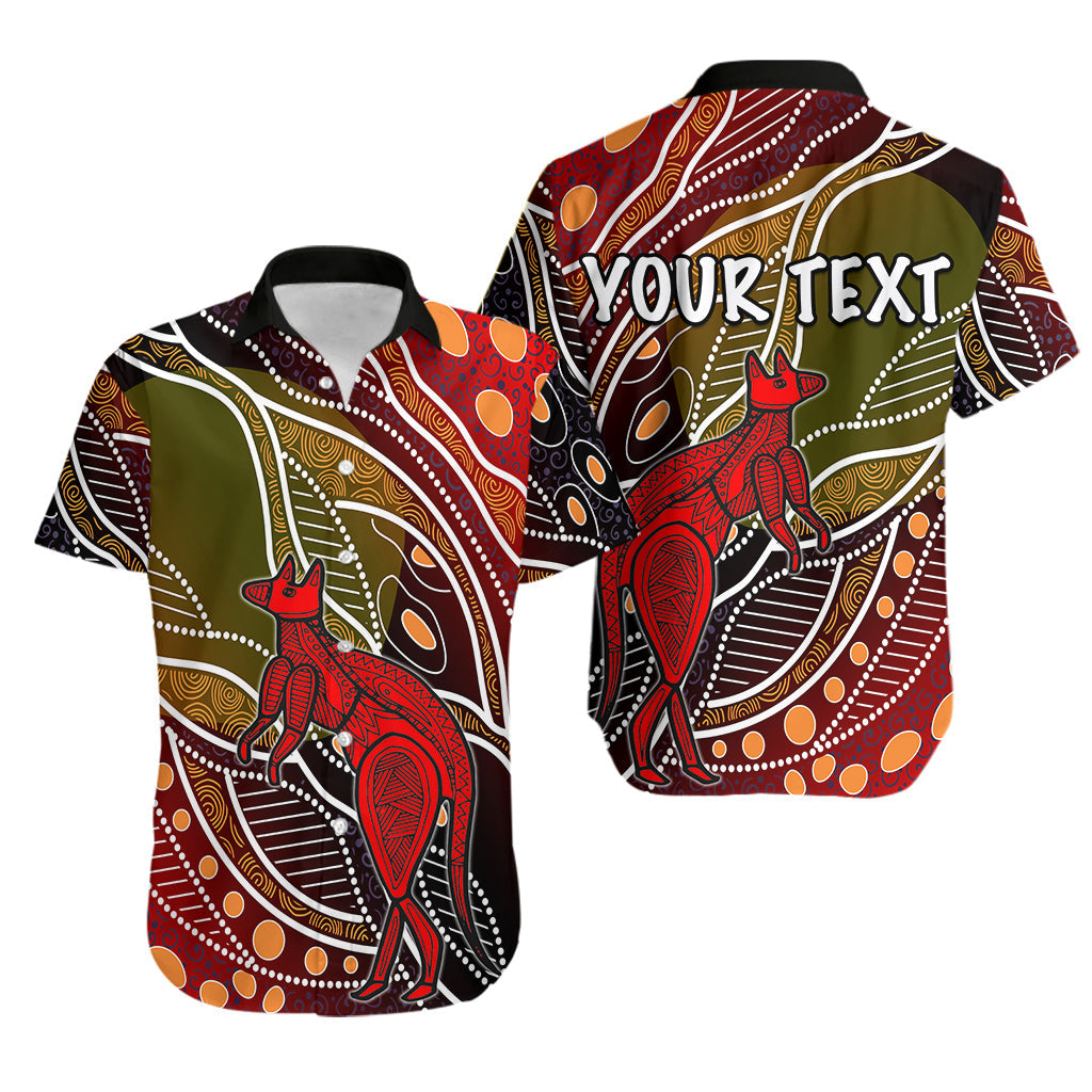 (Custom Personalised) Aboriginal Hawaiian Shirt Kangaroo Australia - Vibe Hoodie Shop