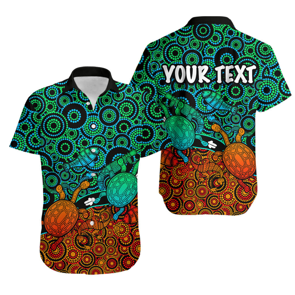 (Custom Personalised) Aboriginal Circles Hawaiian Shirt Turtle - Vibe Hoodie Shop