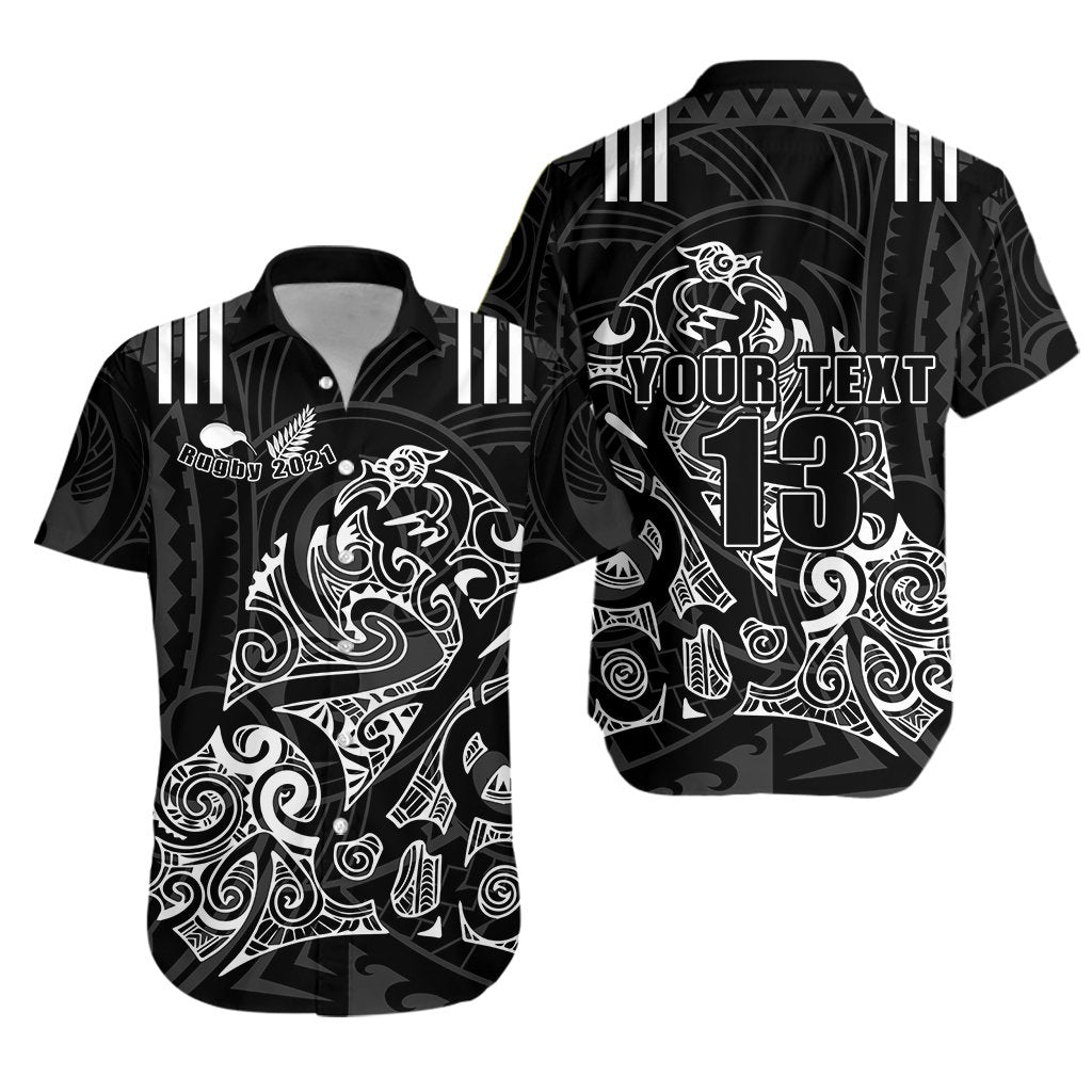 (Custom Personalised) Aotearoa Super Rugby Hawaiian Shirt Maori Kiwi - Custom Text and Number - Vibe Hoodie Shop