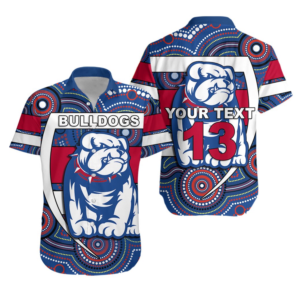 (Custom Personalised) Western Football Bulldogs Hawaiian Shirt Redamancy Indigenous Australian - Custom Text and Number - Vibe Hoodie Shop