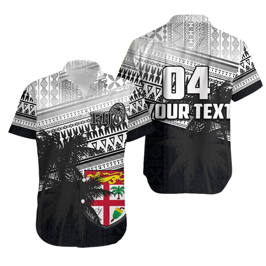 (Custom Personalised) Fiji Rugby Makare And Tapa Patterns Hawaiian Shirt Black - Vibe Hoodie Shop