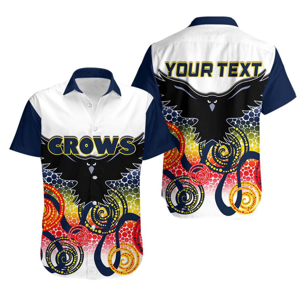 (Custom Personalised) Adelaide Crows Hawaiian Shirt Indigenous White Color - Vibe Hoodie Shop