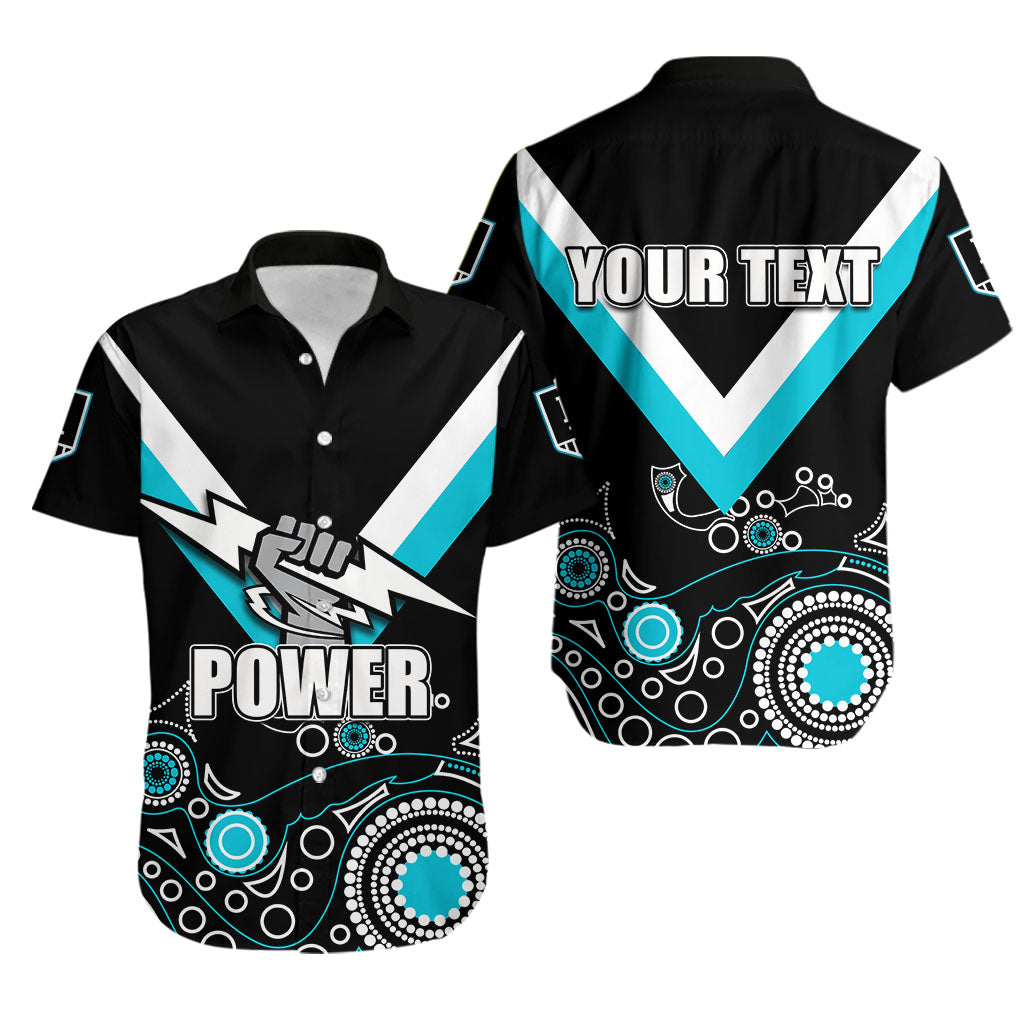 (Custom Personalised) Port Adelaide Hawaiian Shirt Power Aboriginal Simple - Vibe Hoodie Shop