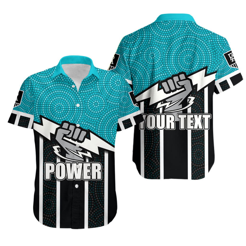 (Custom Personalised) Port Adelaide Hawaiian Shirt Power Aboriginal Dot Circles - Vibe Hoodie Shop