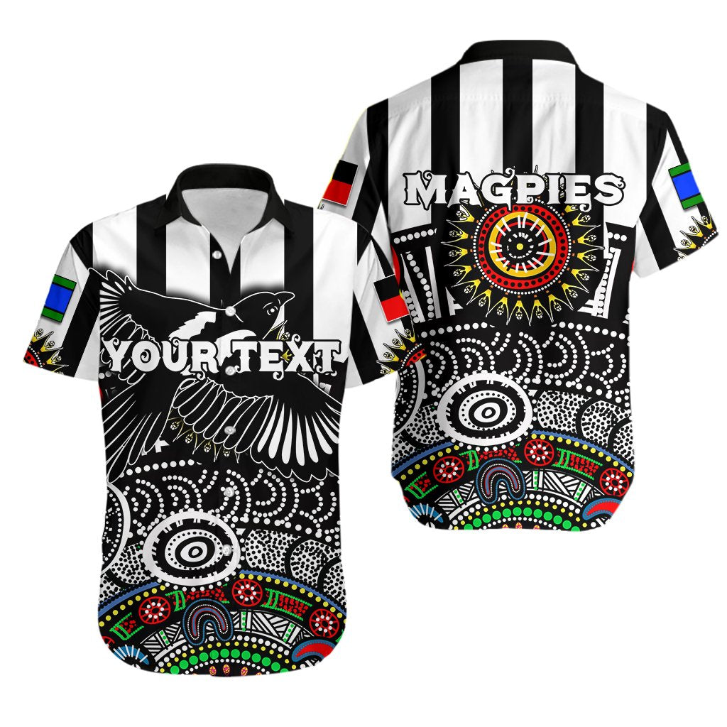 (Custom Personalised) NAIDOC Magpies Hawaiian Shirt Indigenous - Vibe Hoodie Shop