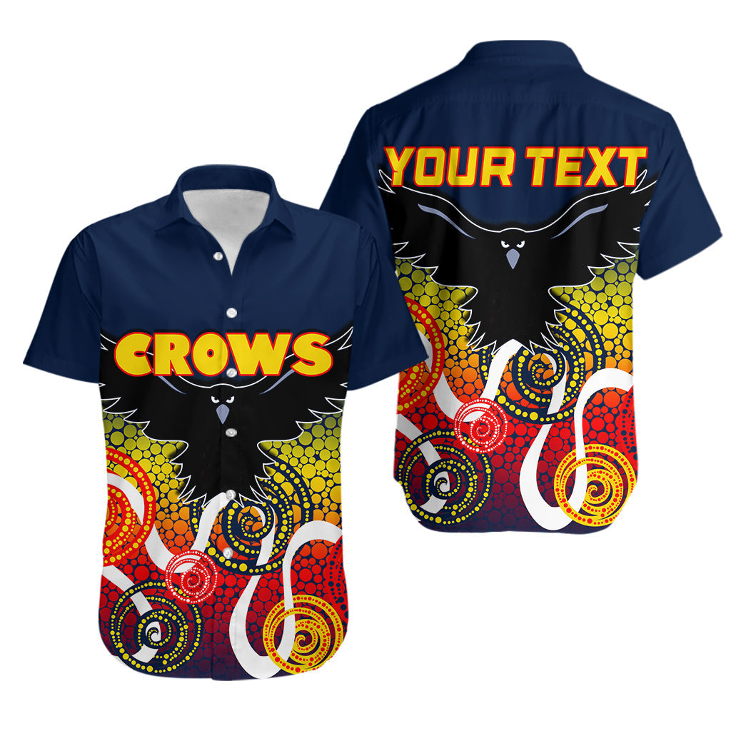 (Custom Personalised) Adelaide Crows Hawaiian Shirt Indigenous Blue Color - Vibe Hoodie Shop