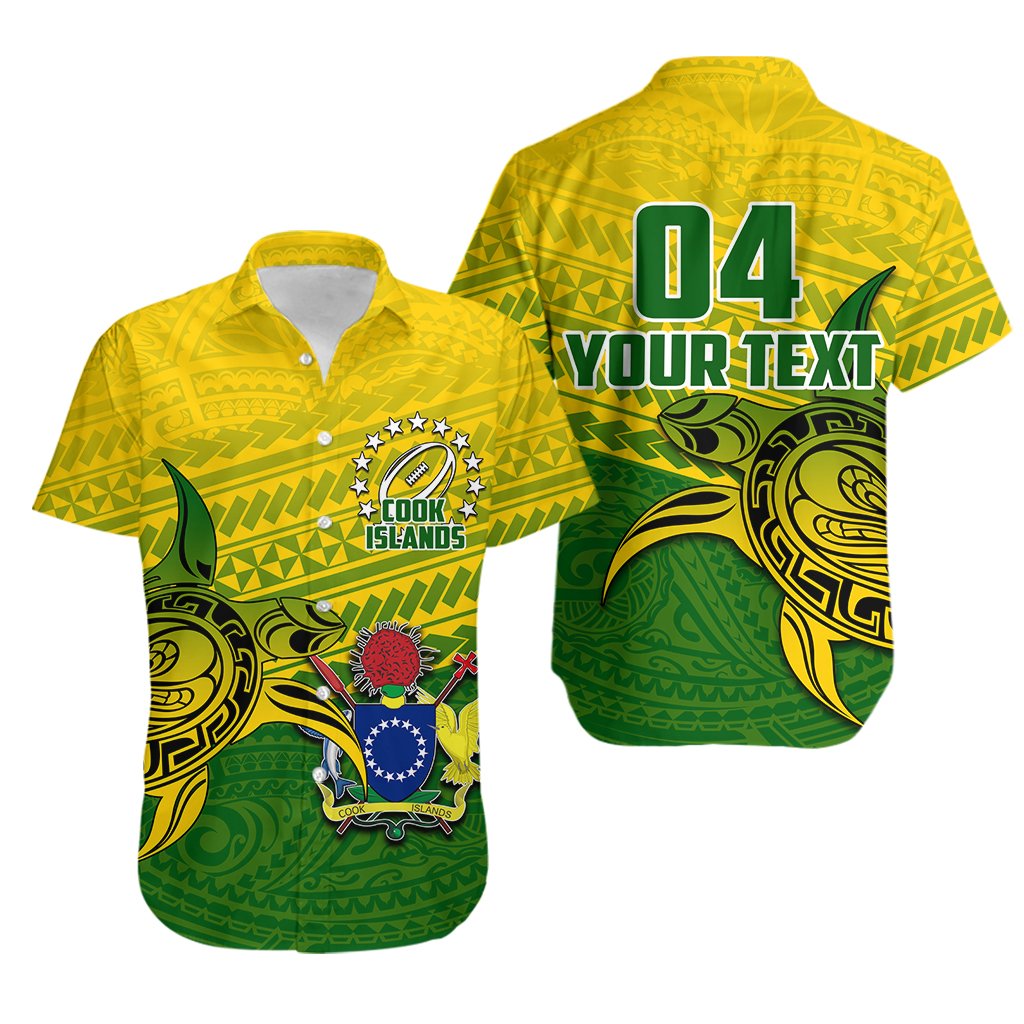 (Custom Personalised) Cook Islands Rugby Turtle Polynesian Hawaiian Shirt - Vibe Hoodie Shop